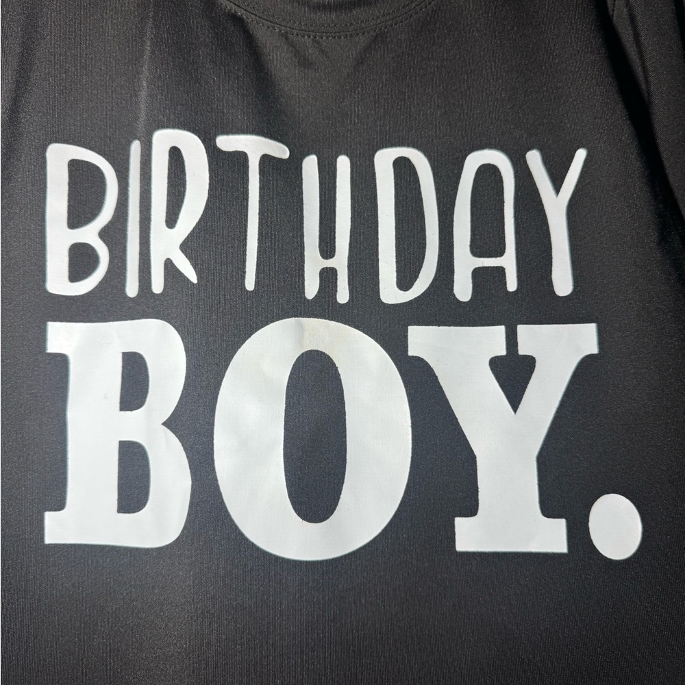 Shein Black Short Sleeve “Birthday Boy” T-Shirt